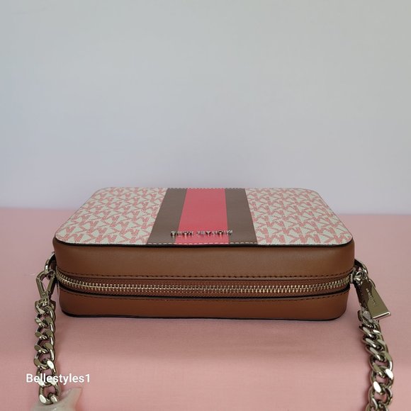 MICHAEL KORS Jet Set Medium Signature Logo Print Camera Bag-Geranium Multi - Picture 11 of 16